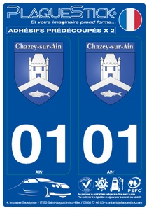 01 -Chazey-sur-Ain "Blason" PlaqueStick