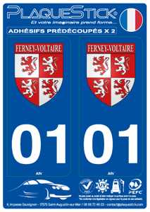 01 -Ferney-Voltaire "Blason" PlaqueStick