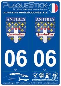 06 -Antibes - Juan-les-Pins "Blason" PlaqueStick