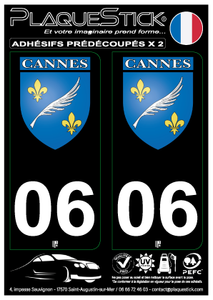 06 -Cannes "Blason" Fond noir PlaqueStick