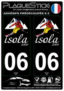 06 -Isola 2000 "Blanc" Fond noir PlaqueStick