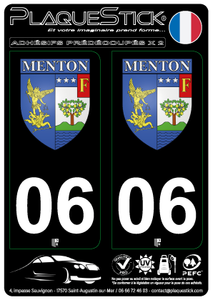 06 -Menton "Blason" Fond noir PlaqueStick