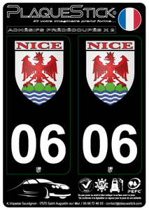 06 -Nice "Blason" Fond noir PlaqueStick