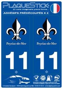 11 -Peyriac-de-Mer "Blason" PlaqueStick