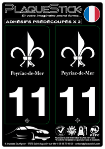 11 -Peyriac-de-Mer "Blason" Fond noir PlaqueStick