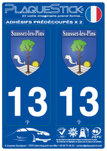 13 -Sausset-les-pins "Blason" PlaqueStick