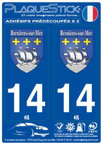 14 -Bernières-sur-Mer "Blason" PlaqueStick