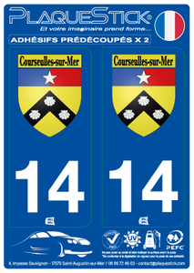 14 -Courseulles-sur-Mer "Blason" PlaqueStick