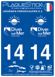 14 -Dives-sur-Mer "Blanc" PlaqueStick