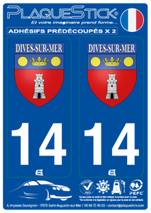 14 -Dives-sur-Mer "Blason " PlaqueStick