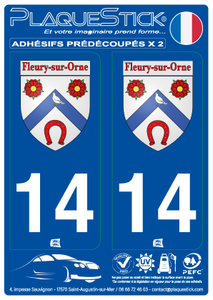 14 -Fleury-sur-Orne "Blason" PlaqueStick