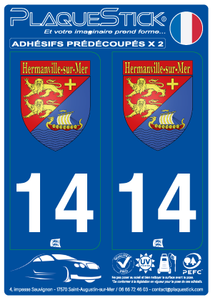 14 -Hermanville-sur-Mer "Blason" PlaqueStick