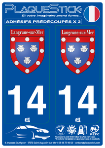 14 -Langrune-sur-Mer "Blason" PlaqueStick