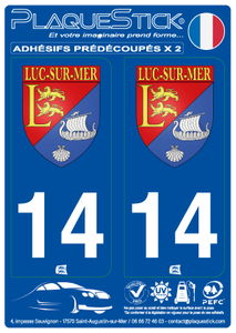 14 -Luc-sur-Mer "Blason" PlaqueStick