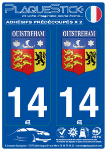 14 -Ouistreham "Blason" PlaqueStick