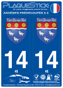 14 -Vierville-sur-Mer "Blason" PlaqueStick