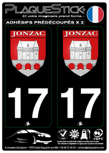 17 -Jonzac "Blason" Fond noir PlaqueStick