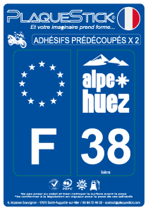 38 -Alpe-d'Huez "Moto" PlaqueStick