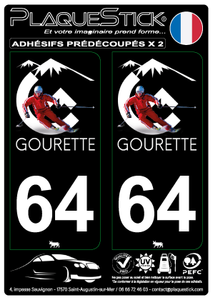 64 -Gourette "Fond noir" PlaqueStick