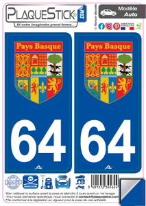 Pays Basque "Blason" PlaqueStick