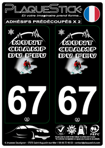 67 -Mont Champ-du-Feu "Fond noir" PlaqueStick