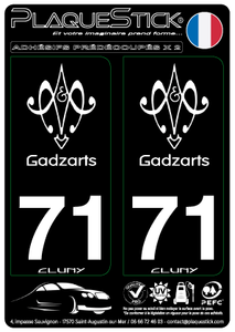 71 -Cluny "Gadzarts" Fond noir PlaqueStick