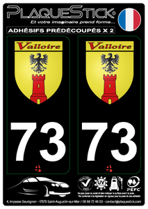 73 -Valloire "Blason" Fond noir PlaqueStick