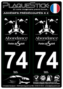 74 -Abondance "Portes du Soleil" Fond noir PlaqueStick