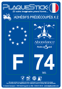 74 -Abondance "Portes du Soleil" Moto PlaqueStick