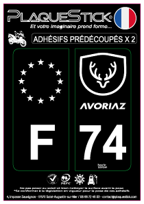 74 -Avoriaz 1800 "Moto" Fond noir PlaqueStick