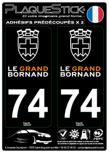 74 -Le Grand Bornand "Fond noir" PlaqueStick