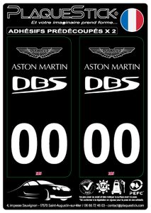 Aston Martin "DBS" Fond noir PlaqueStick