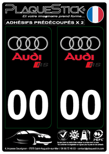 Audi "RS" Fond noir PlaqueStick