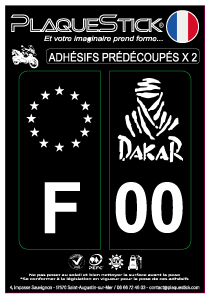 Dakar "Moto" Fond noir PlaqueStick