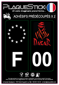 Dakar "Rouge" Moto, Fond noir PlaqueStick