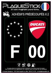 Ducati "Fond noir" PlaqueStick