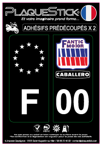 Fantic-Caballero "Fond noir" PlaqueStick