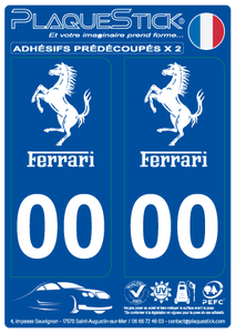 Ferrari "Blanc" PlaqueStick