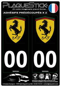 Ferrari "Fond noir" PlaqueStick