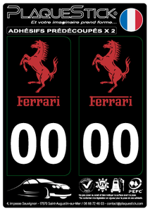 Ferrari "Rouge" Fond noir PlaqueStick