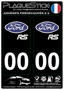 Ford "RS" Fond noir PlaqueStick