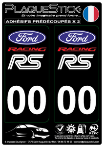 Ford "Racing" Fond noir PlaqueStick