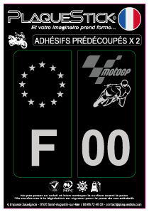 Grand Prix "Moto" Fond noir PlaqueStick