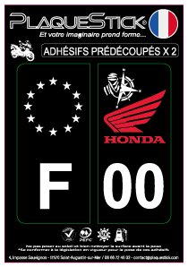 Honda "Dakar" Moto, Fond noir PlaqueStick