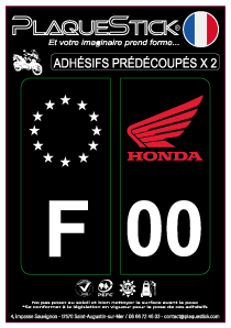 Honda "Moto" Fond noir PlaqueStick