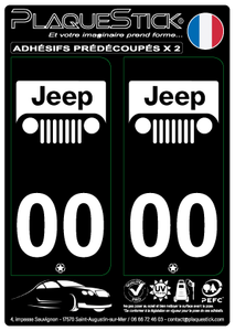 Jeep "Classique" Fond noir PlaqueStick