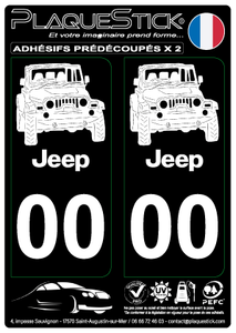 Jeep "Fond noir" PlaqueStick