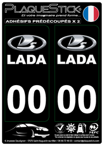 Lada "Fond noir" PlaqueStick