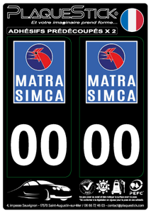 Matra-Simca "Fond noir" PlaqueStick