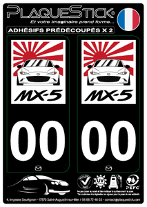 Mazda MX-5 "Japan 2" Fond noir PlaqueStick